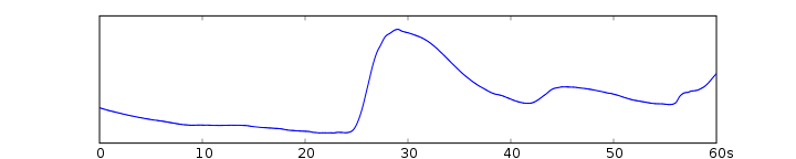 Voorbeeld van elektrodermale 
activiteit gedurende 60 seconden
Hgamboa 2005 commons.wikimedia