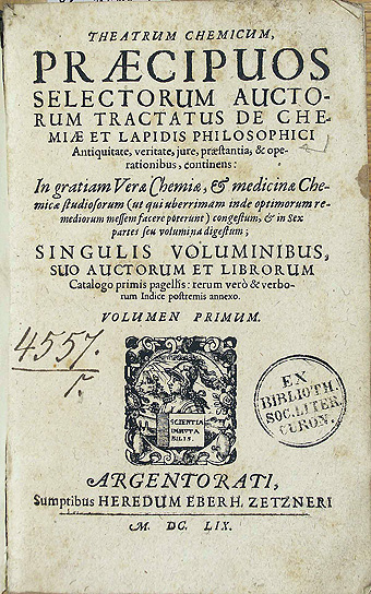 ‘Theatrum Chemicum’, Volume I, pagina 1
Uitgever Lazarus Zetzner, Straßburg 1659
Trippz 2008 wikipedia.org