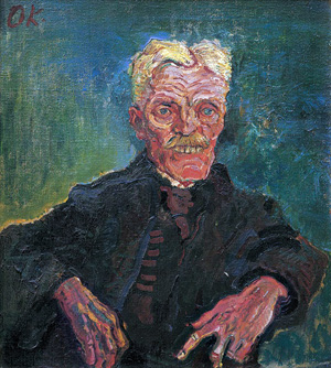Oskar Kokoschka 1886 – 1980
„Vater Hirsch”, 1909
Öl auf Leinwand, 71 x 63 cm
Lentos Kunstmuseum, Linz