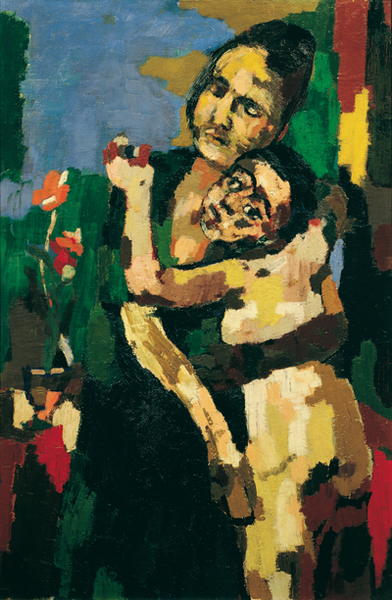 Oskar Kokoschka 1886 - 1980 
Mutter und Kind, einander umarmend, 1922
Öl auf Leinwand, 121 x 81 cm
Galerie 'Oberes Belvedere' in Wien