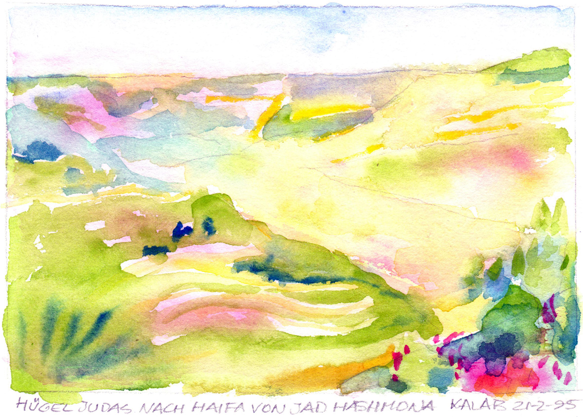 Hills of Judah towards Haifa from יַד הַשְּׁמוֹנָה, Yad Hashmona.
Kalab 1995