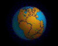 De animatie toont het uiteendriften van het supercontinent Pangea
over de afgelopen 150 miljoen jaar tot de huidige posities van
de continenten. USGS SuperMarioBross99th 2013  commons.wikimedia