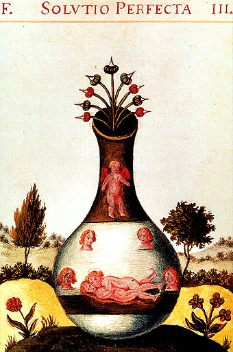 “Solutio Perfecta”, 17e eeuw
Conjunctie of alchemistische vereniging 
Donum Dei. Ortus diviciarum sapiencie Dei
HMman 2013 commons.wikimedia
