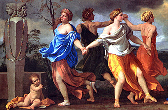 Nicolas Poussin 1594- 1665
Dans bij de muziek van de tijd naast zuil met Januskop, 1634 - 1636
Olie op doek, 83 × 104 cm
Wallace Collectie, Hertford House, Londen
Mike Young 2007 commons.wikimedia