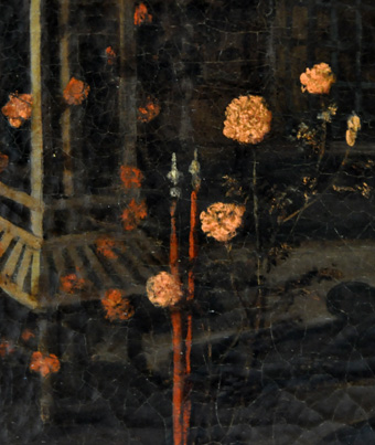 De roos in de hoftuin,
hét symbool van het vrouwelijke par excellence.
Detail. Kalab 2014