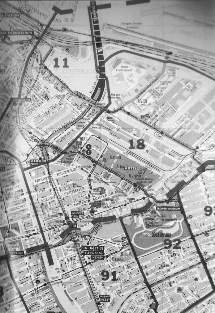 Plattegrond van Amsterdam Centrum-Oost