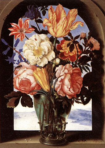 Ambrosius Bosschaert 1573 - 1621
Kostbaar boeket lentebloemen, ca. 1620
De krokus bevindt zich voorin in de vaas
Olie op eikenpaneel, 23 x 17 cm
Louvre, Parijs
Valérie75 2005 commons.wikimedia