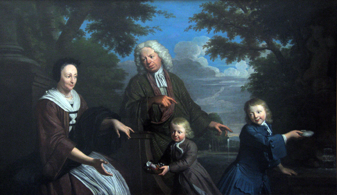 Christoffel Lubienietzky 1659 - 1729 
Gozewijn Centen en zijn Gezin 1721
Olie op doek, 127 x 74 cm
Kalab 2013