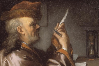 Philip van Dijk 1683 – 1753
'Boekhouder' slijpt zijn ganzenveer, ca. 1725
Detail. Olie op doek, 26 × 21 cm
Museum voor Communicatie, Den Haag
geheugenvannederland.nl
QWerk 2009 commons.wikimedia Philip van Dijk 1683 – 1753
'Boekhouder' slijpt zijn ganzenveer, ca. 1725
Detail. Olie op doek, 26 × 21 cm
Museum voor Communicatie, Den Haag
geheugenvannederland.nl
QWerk 2009 commons.wikimedia