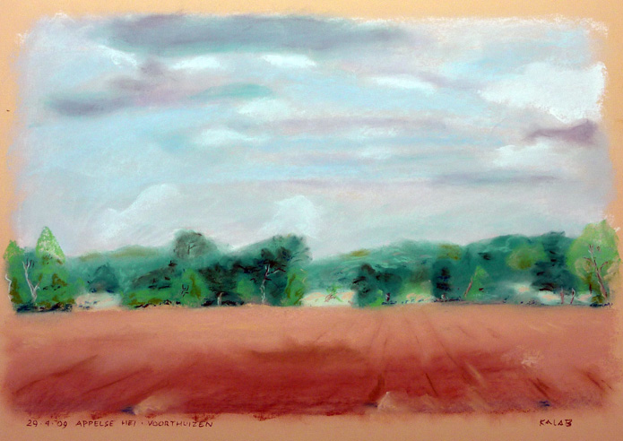 „Appelsche Heide”
Voorthuizen, Barneveld, Gelderland, Niederlande
29. April 2009, Pastell auf Pastellpapier