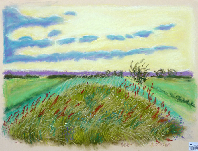 ‘Sechsmahdhügel’, Grafheuvel
Zitzmannsdorf, Burgenland, Oostenrijk
13 juni 2010, pastel op pastelpapier